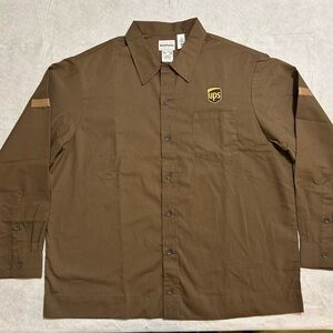 UPS Brown Employee Delivery Driver Uniform Long Sleeve Shirt Men’s XL